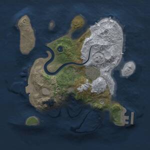 Thumbnail Rust Map: Procedural Map, Size: 2500, Seed: 2009358854, 4 Monuments