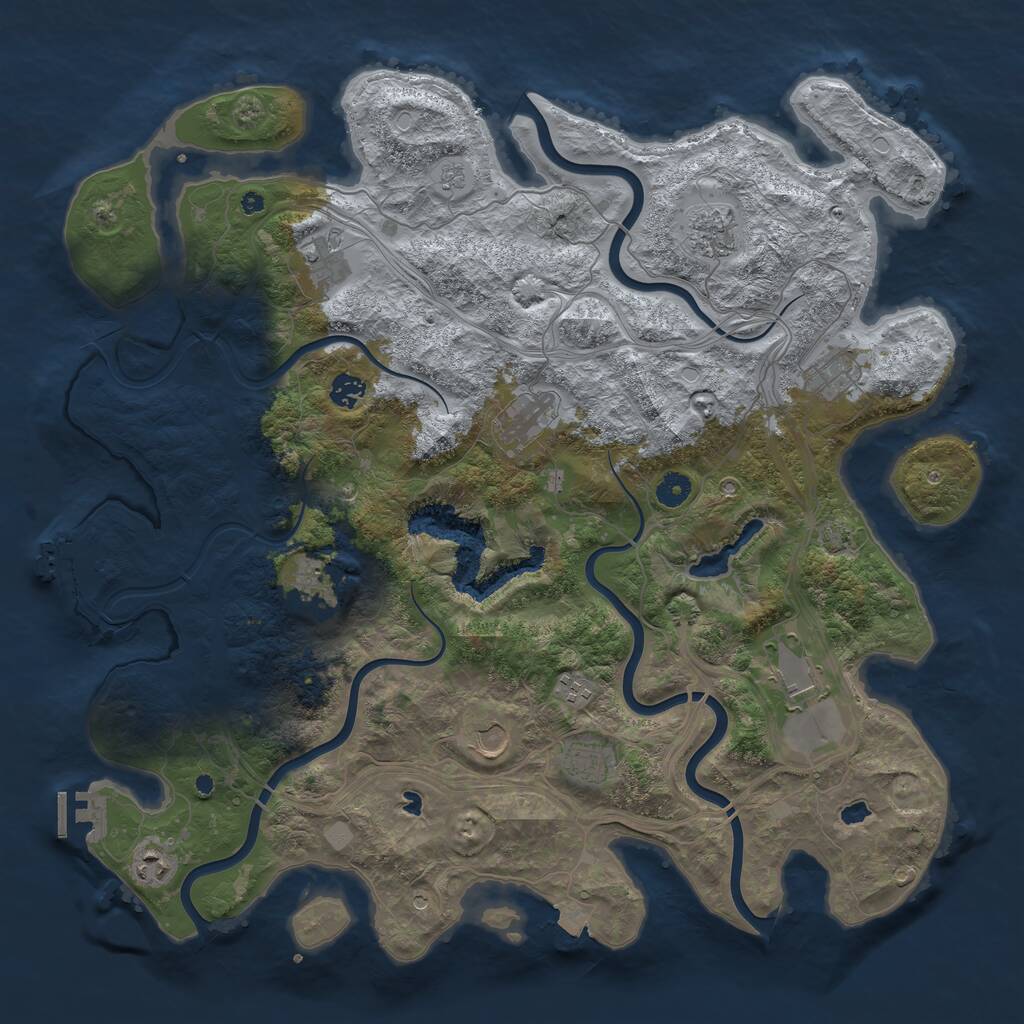 Rust Map: Procedural Map, Size: 4500, Seed: 4115671, 17 Monuments