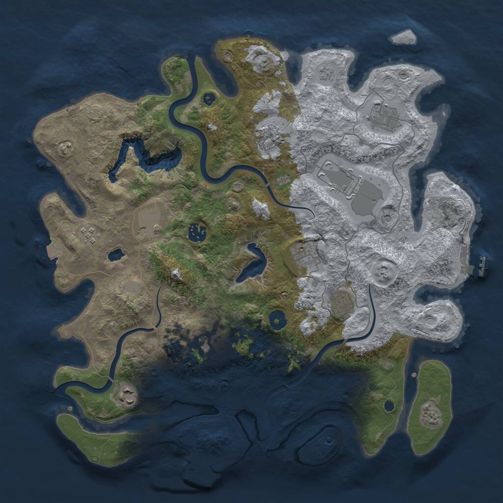 Rust Map: Procedural Map, Size: 4000, Seed: 1717456560, 16 Monuments