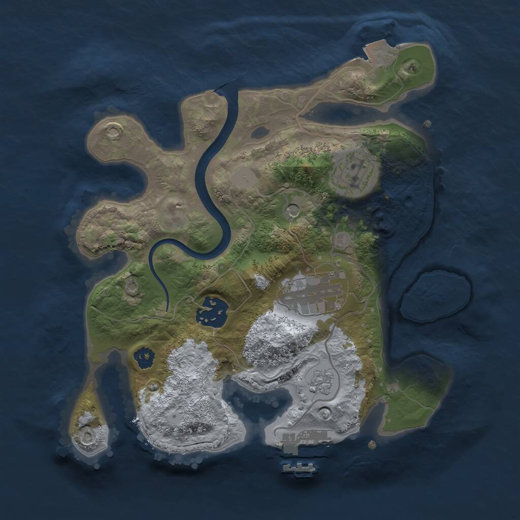 Rust Map: Procedural Map, Size: 2500, Seed: 1892041228, 7 Monuments