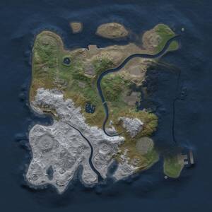 Thumbnail Rust Map: Procedural Map, Size: 3000, Seed: 1919587, 11 Monuments