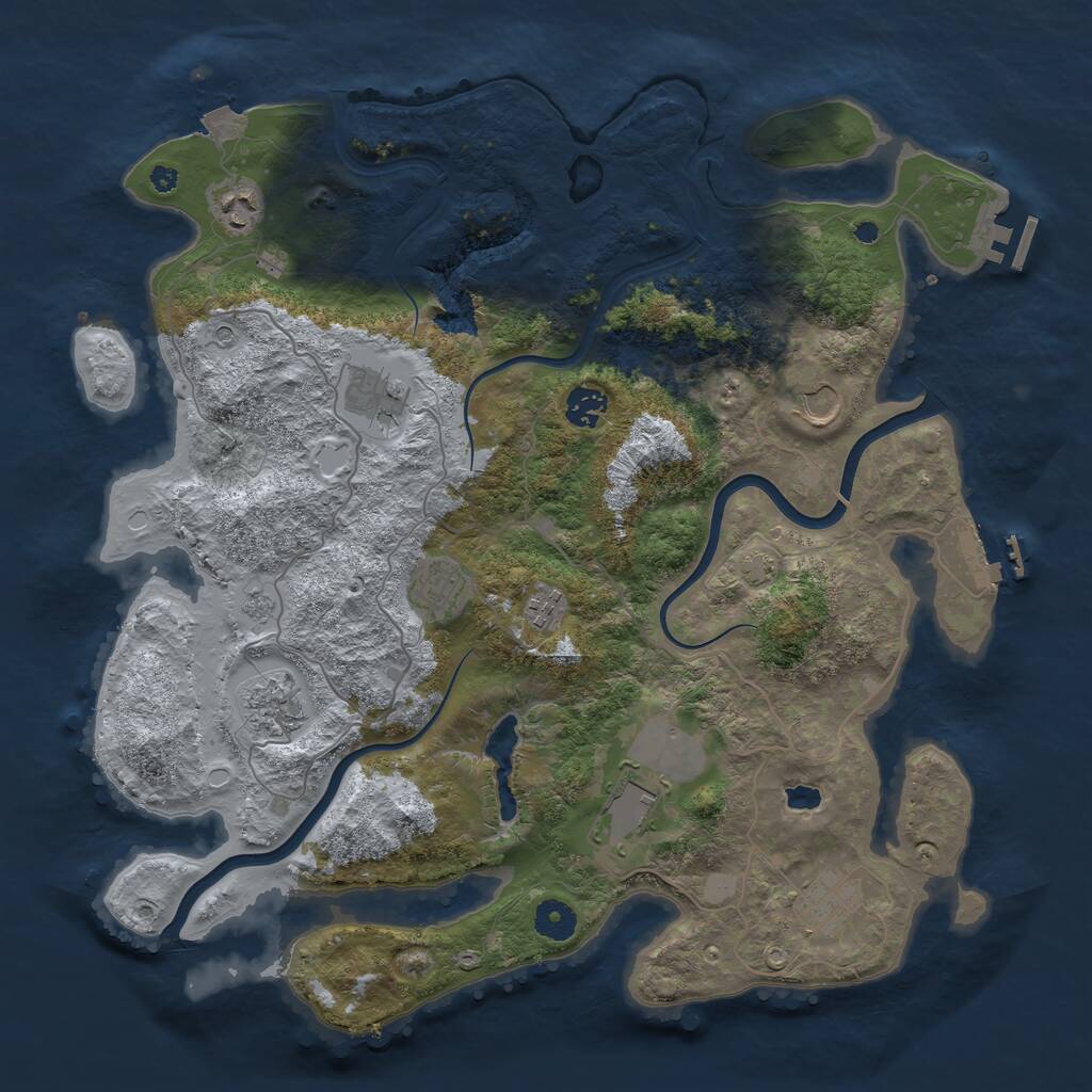 Rust Map: Procedural Map, Size: 4000, Seed: 122024302, 15 Monuments