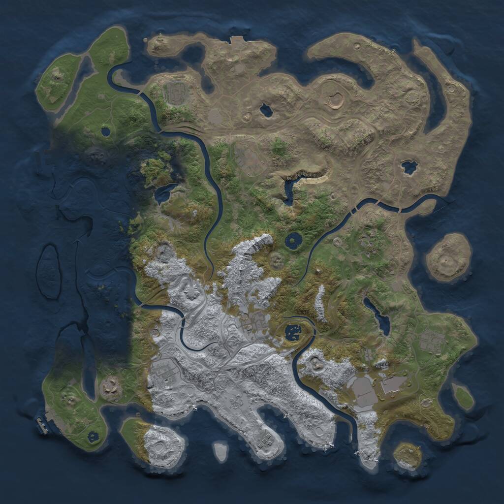 Rust Map: Procedural Map, Size: 4500, Seed: 835939758, 17 Monuments