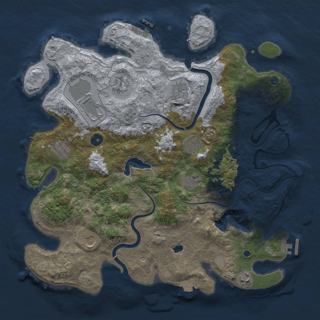 Rust Map: Procedural Map, Size: 4000, Seed: 1498759060, 15 Monuments