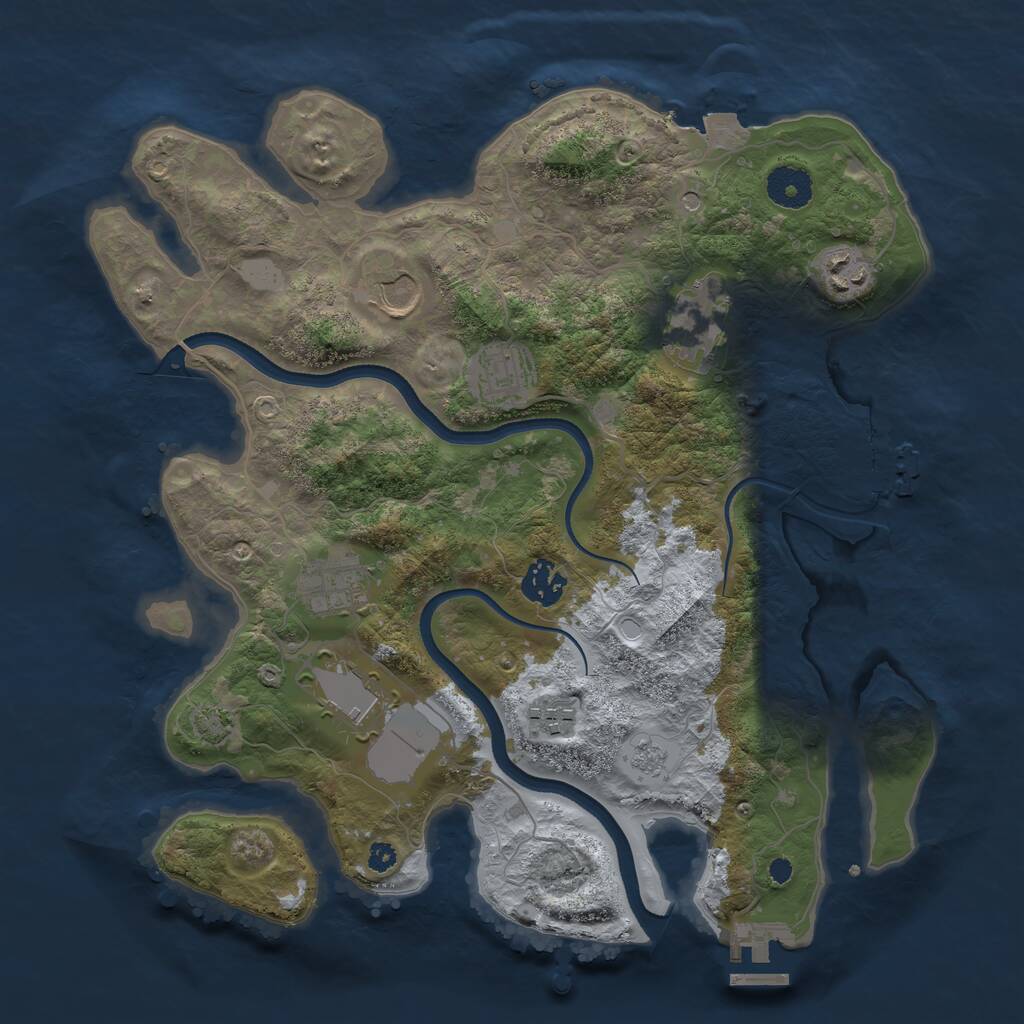 Rust Map: Procedural Map, Size: 3500, Seed: 22731, 14 Monuments