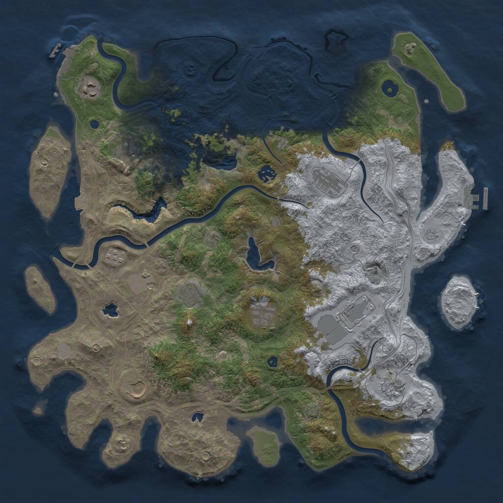 Rust Map: Procedural Map, Size: 4500, Seed: 417405134, 17 Monuments