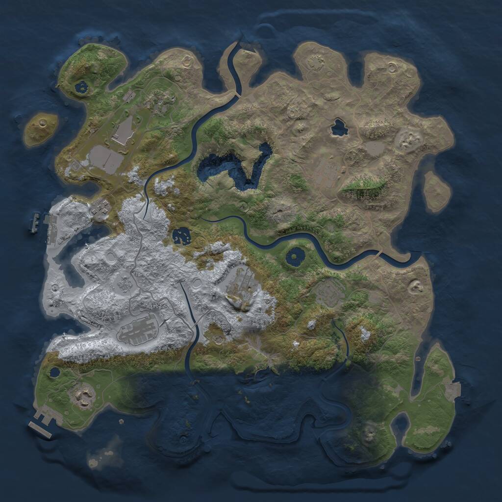 Rust Map: Procedural Map, Size: 4000, Seed: 1157340466, 15 Monuments