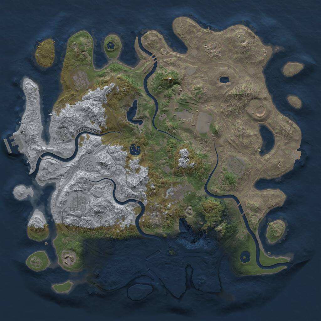 Rust Map: Procedural Map, Size: 4250, Seed: 946217807, 15 Monuments