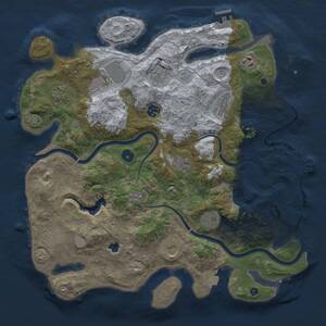 Thumbnail Rust Map: Procedural Map, Size: 4000, Seed: 1658315903, 17 Monuments