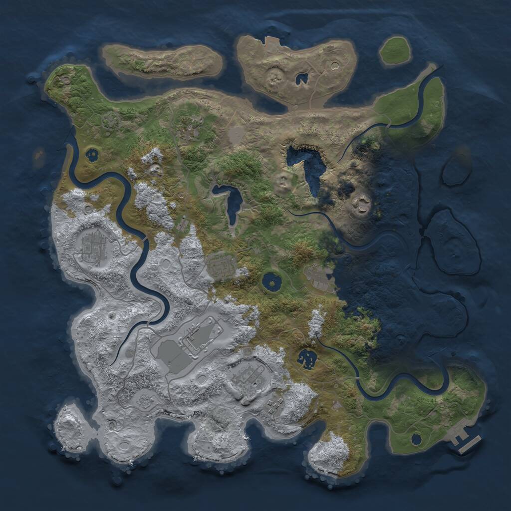 Rust Map: Procedural Map, Size: 4000, Seed: 1721498417, 14 Monuments