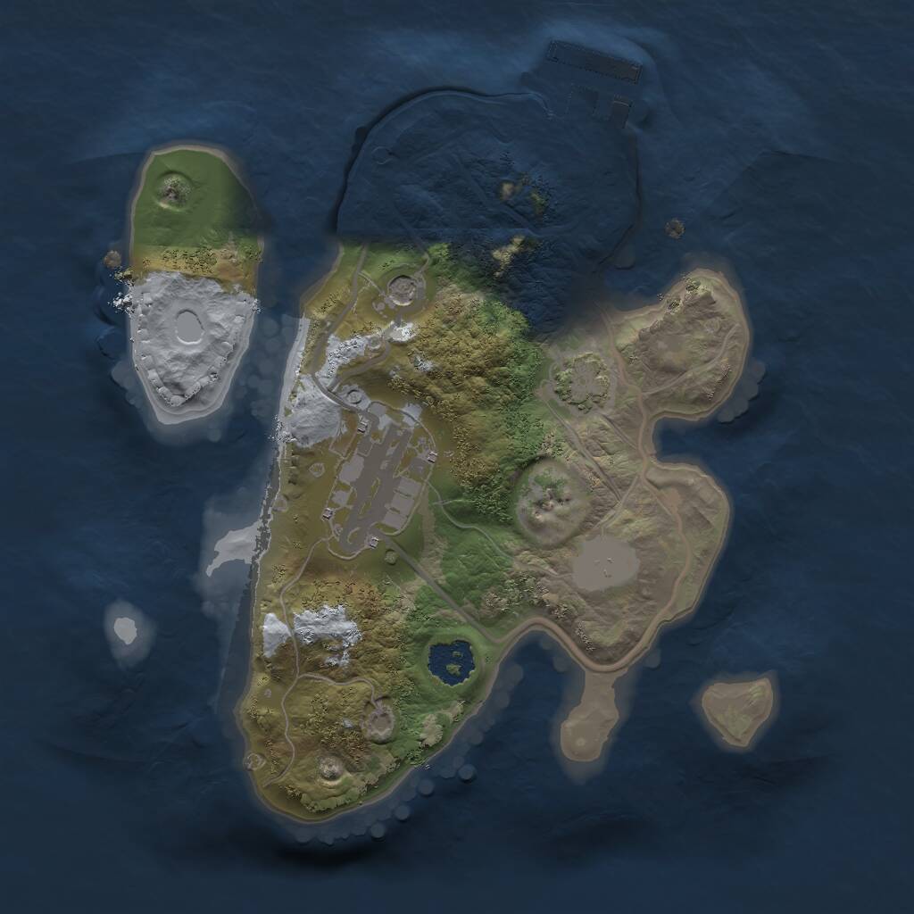 Rust Map: Procedural Map, Size: 2000, Seed: 945788041, 5 Monuments