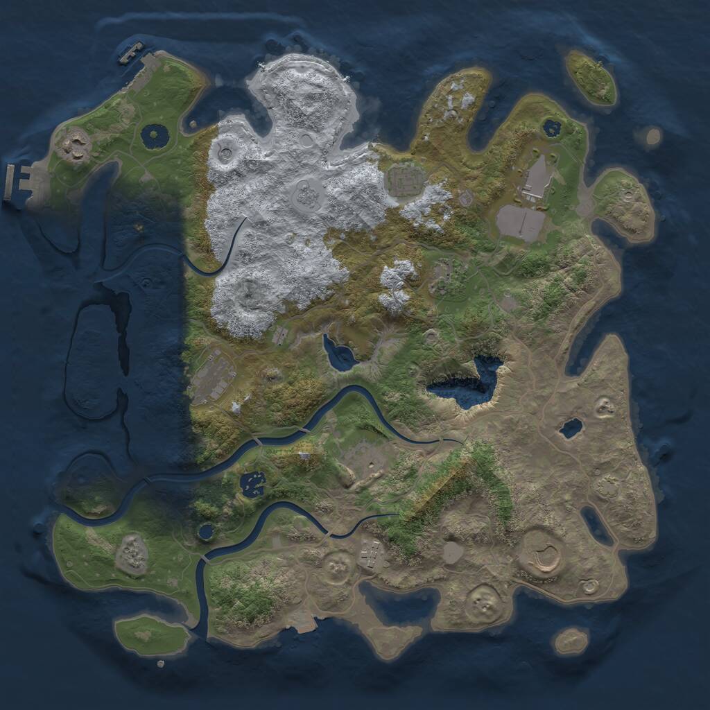 Rust Map: Procedural Map, Size: 4000, Seed: 1496139203, 15 Monuments