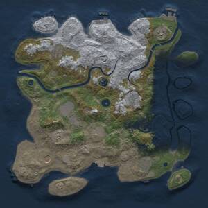 Thumbnail Rust Map: Procedural Map, Size: 3750, Seed: 748276016, 15 Monuments