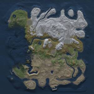 Thumbnail Rust Map: Procedural Map, Size: 4000, Seed: 323415165, 16 Monuments