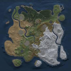 Thumbnail Rust Map: Procedural Map, Size: 3500, Seed: 812945105, 17 Monuments