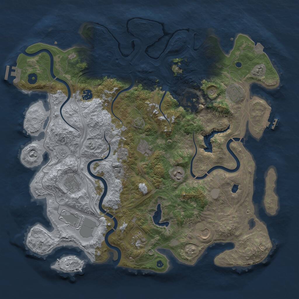 Rust Map: Procedural Map, Size: 4250, Seed: 1492312617, 16 Monuments