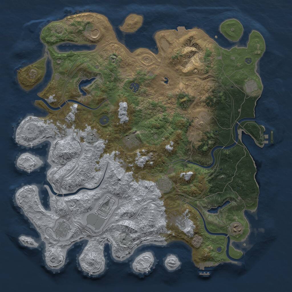 Rust Map: Procedural Map, Size: 4500, Seed: 1547552152, 17 Monuments
