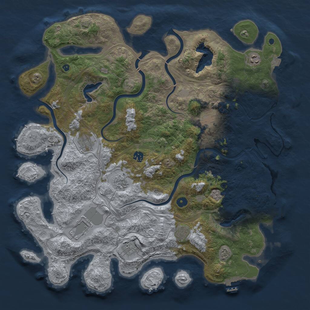 Rust Map: Procedural Map, Size: 4500, Seed: 1547552152, 15 Monuments