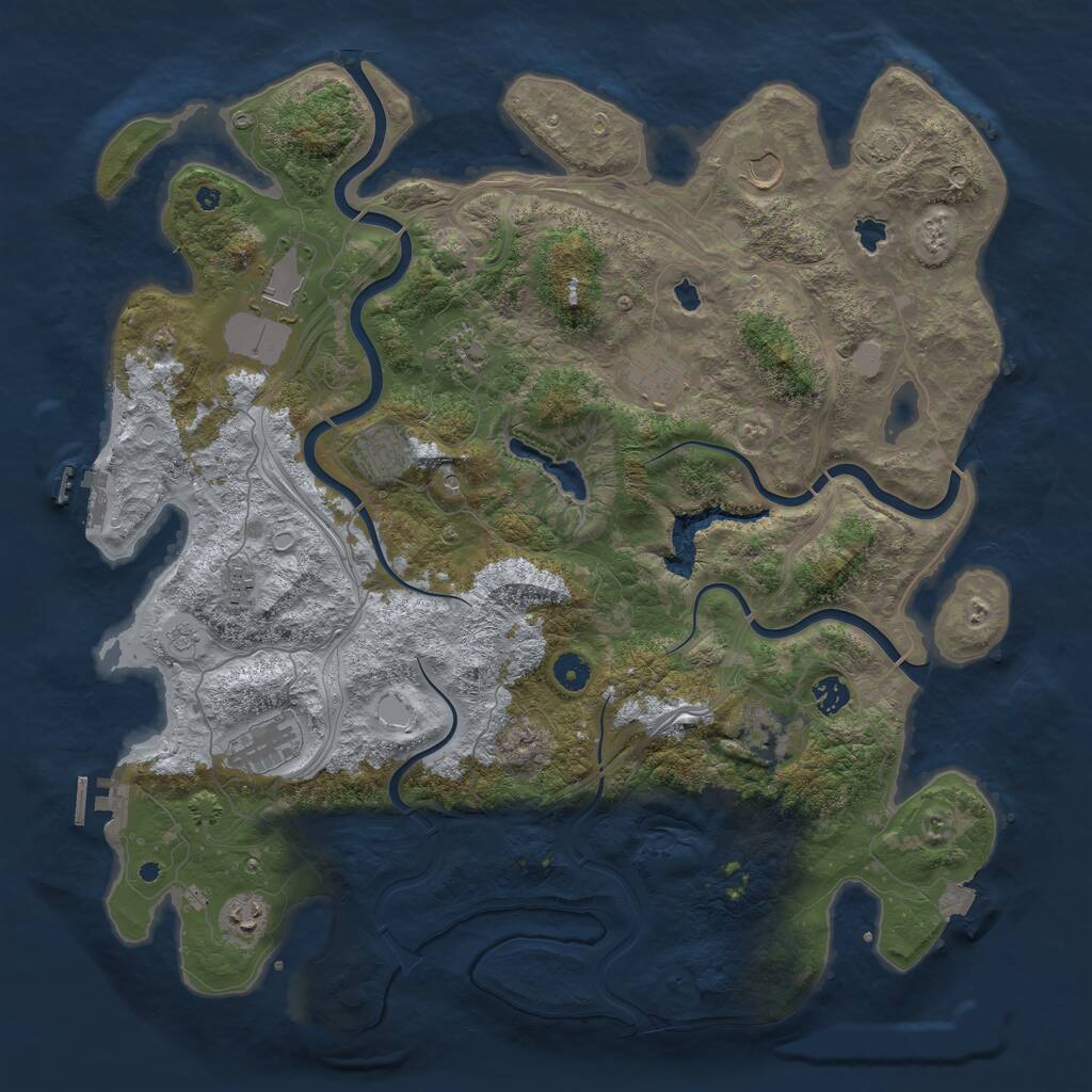Rust Map: Procedural Map, Size: 4500, Seed: 1988603960, 16 Monuments