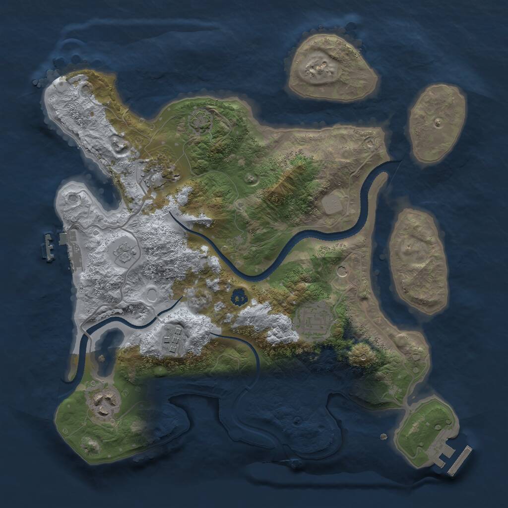 Rust Map: Procedural Map, Size: 3000, Seed: 143093432, 10 Monuments