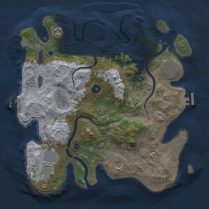 Thumbnail Rust Map: Procedural Map, Size: 3500, Seed: 916385255, 12 Monuments
