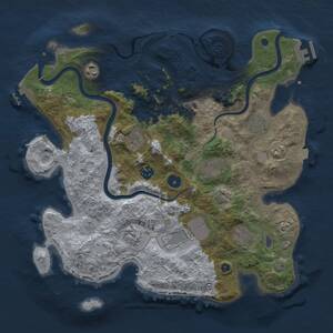Thumbnail Rust Map: Procedural Map, Size: 3750, Seed: 1565661387, 15 Monuments