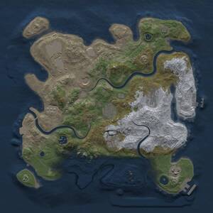 Thumbnail Rust Map: Procedural Map, Size: 3600, Seed: 821559013, 14 Monuments