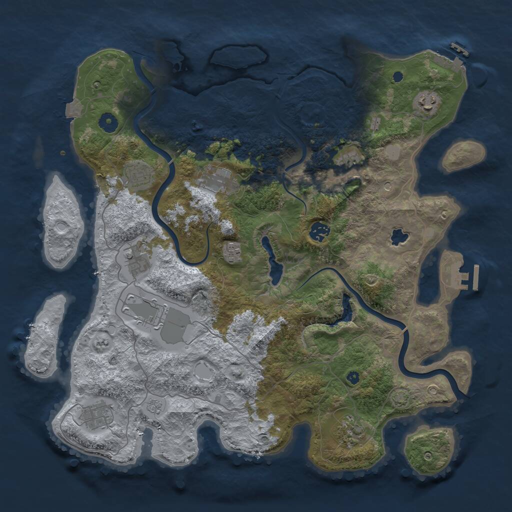 Rust Map: Procedural Map, Size: 4000, Seed: 1998213707, 16 Monuments