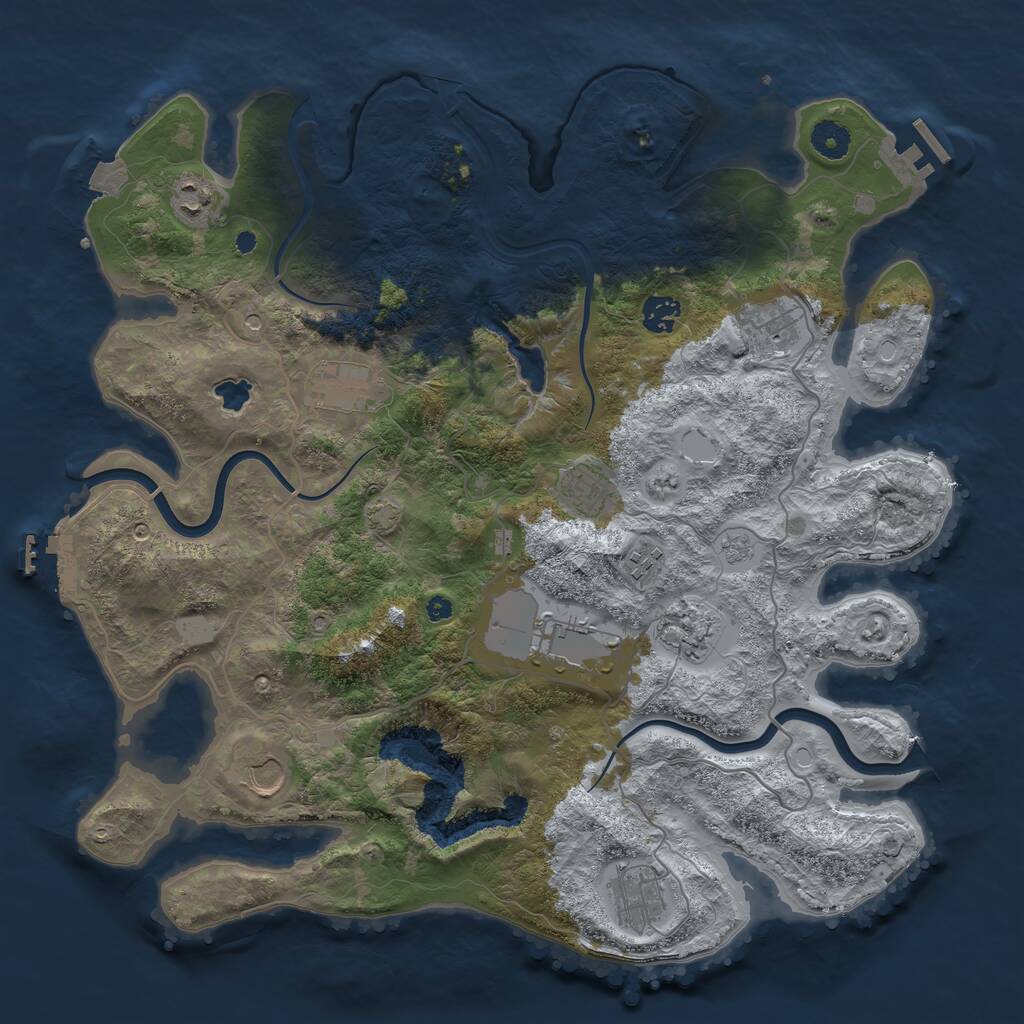 Rust Map: Procedural Map, Size: 4000, Seed: 271414741, 16 Monuments