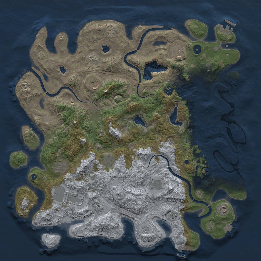 Rust Map: Procedural Map, Size: 4500, Seed: 512106995, 16 Monuments