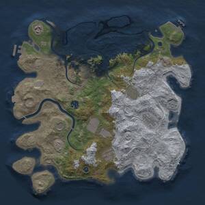 Thumbnail Rust Map: Procedural Map, Size: 3750, Seed: 288969900, 15 Monuments
