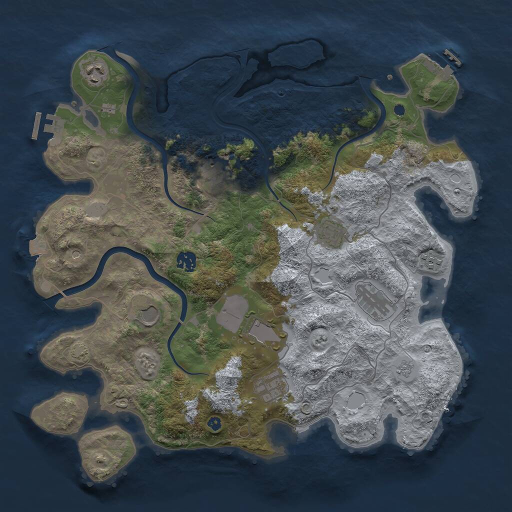 Rust Map: Procedural Map, Size: 3750, Seed: 288969900, 15 Monuments
