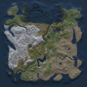 Thumbnail Rust Map: Procedural Map, Size: 4500, Seed: 280875242, 16 Monuments