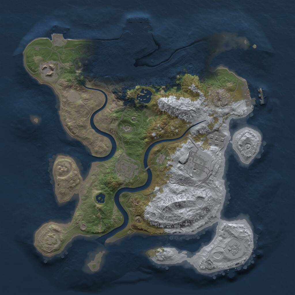 Rust Map: Procedural Map, Size: 3000, Seed: 239524203, 11 Monuments