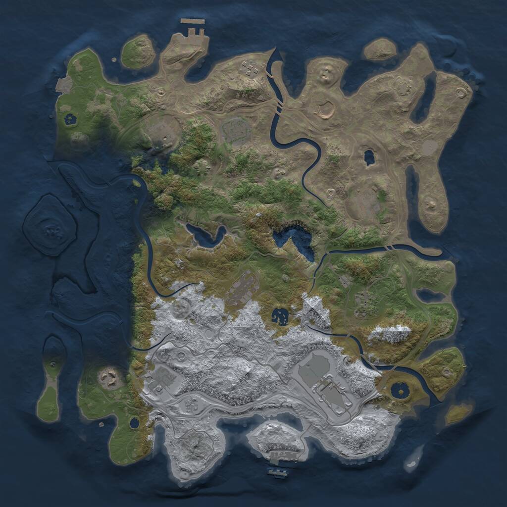 Rust Map: Procedural Map, Size: 4250, Seed: 979335857, 17 Monuments
