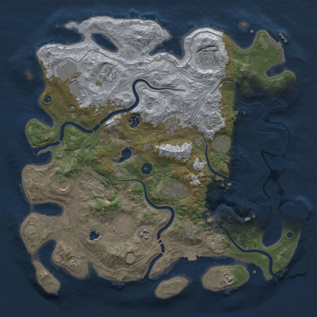 Rust Map: Procedural Map, Size: 4250, Seed: 3453223, 17 Monuments