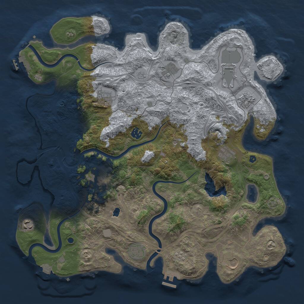 Rust Map: Procedural Map, Size: 4250, Seed: 1264930800, 17 Monuments