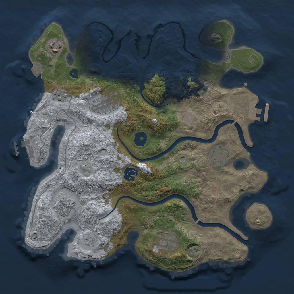 Rust Map: Procedural Map, Size: 3250, Seed: 667, 13 Monuments