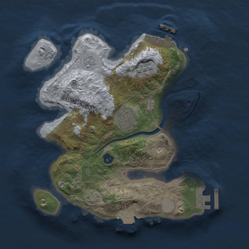 Rust Map: Procedural Map, Size: 2400, Seed: 156935857, 8 Monuments