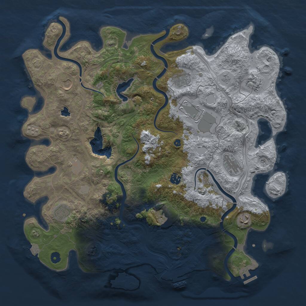 Rust Map: Procedural Map, Size: 4250, Seed: 856364, 17 Monuments
