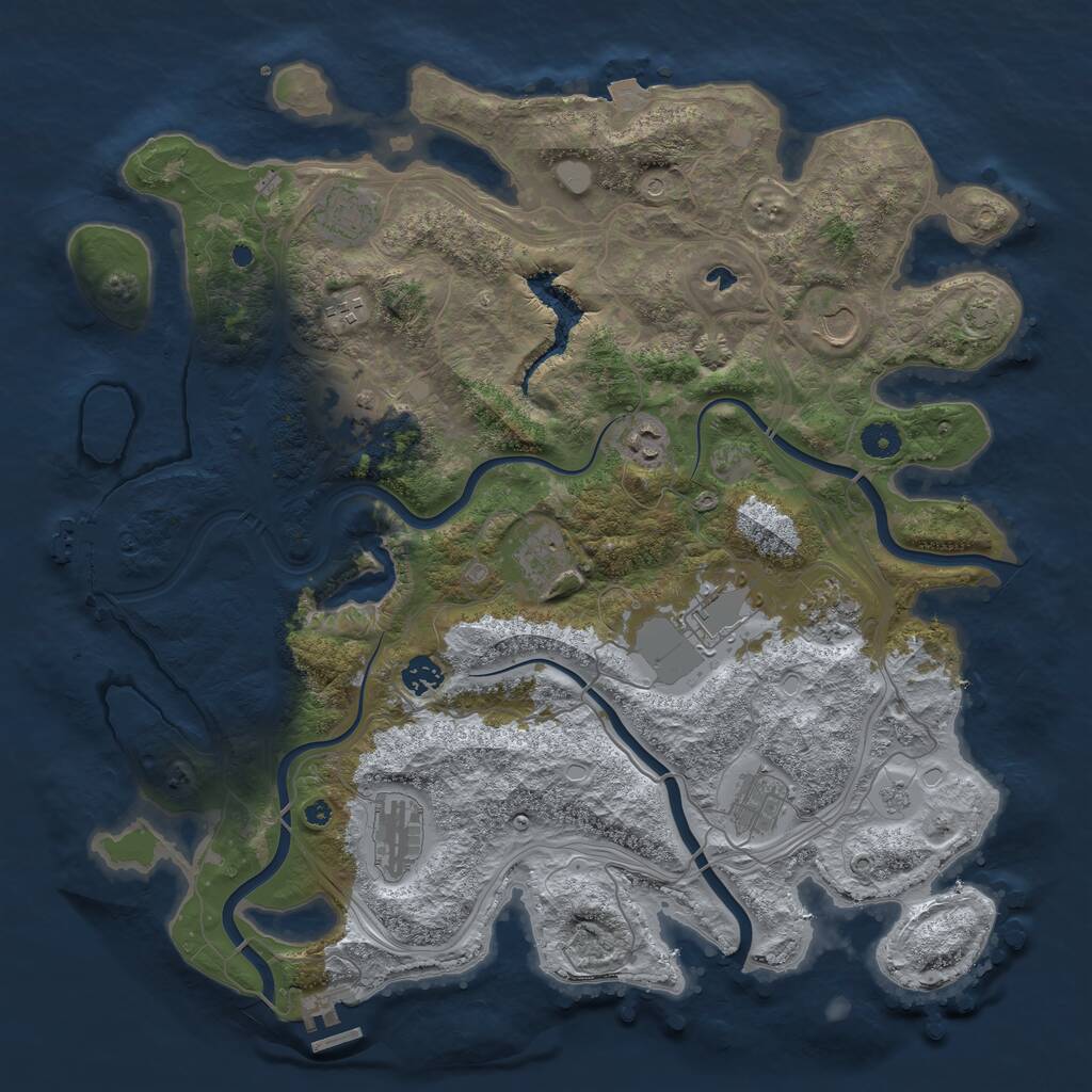 Rust Map: Procedural Map, Size: 4250, Seed: 849325599, 17 Monuments
