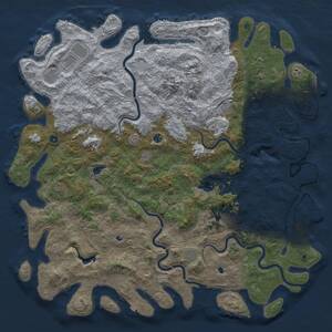 Thumbnail Rust Map: Procedural Map, Size: 6000, Seed: 355683603, 17 Monuments