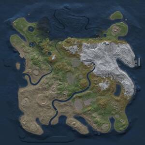 Thumbnail Rust Map: Procedural Map, Size: 3750, Seed: 2005597225, 15 Monuments