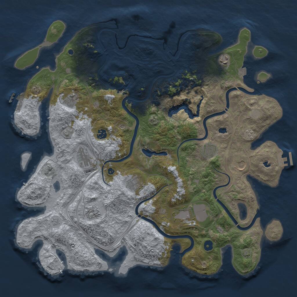 Rust Map: Procedural Map, Size: 4500, Seed: 75252646, 16 Monuments