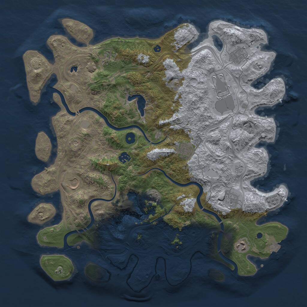 Rust Map: Procedural Map, Size: 4250, Seed: 2927498, 13 Monuments