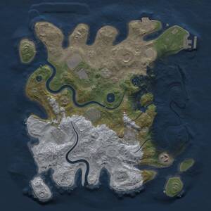 Thumbnail Rust Map: Procedural Map, Size: 3500, Seed: 910240271, 13 Monuments