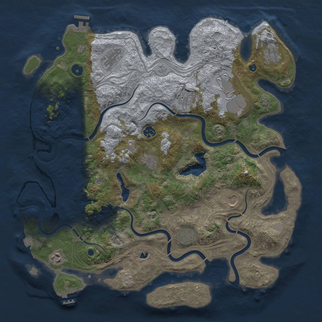 Rust Map: Procedural Map, Size: 4250, Seed: 149033663, 16 Monuments