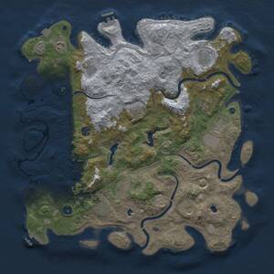 Thumbnail Rust Map: Procedural Map, Size: 4500, Seed: 518455114, 17 Monuments