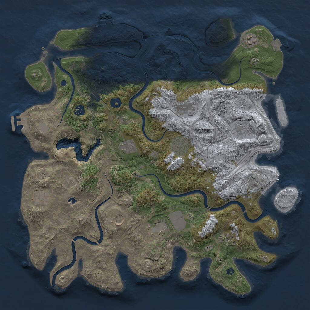 Rust Map: Procedural Map, Size: 4250, Seed: 2015896561, 17 Monuments