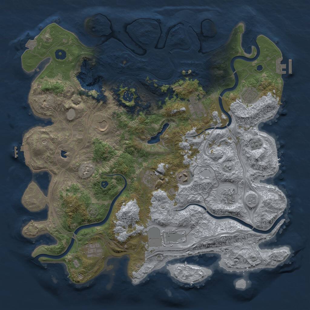 Rust Map: Procedural Map, Size: 4250, Seed: 85196446, 16 Monuments